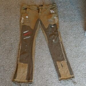 Distressed Patchwork Pants